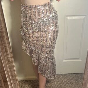 Majorelle Warren sequin high-low Skirt